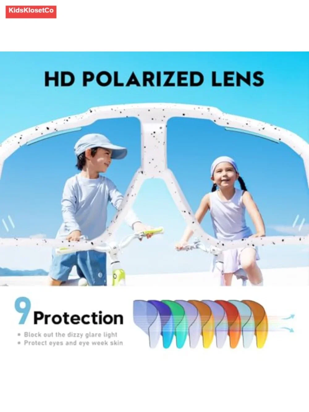 Kids UV400 Sports Sunglasses Baseball Biking Tennis Outdoor Goggles Youth